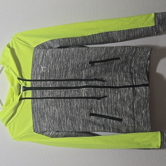 Victoria's Secret Jackets & Blazers - Victoria's Secret PINK Neon Yellow and Gray Hoodie